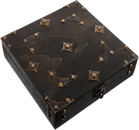Cabilock Vintage Wood Jewelry Box Retro Storage Storage Storage Strage Sturdy Sndries منظم لتفكيك المكتب للتغليف وتصوير الدعائم in Saudi Arabia