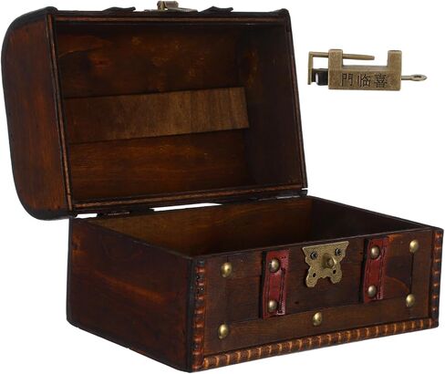PRETYZOOM Decorative Wood Storage Box with Lid for Keepsakes Efficient Organizer for Jewelry Small Items Dark Brown in Saudi Arabia