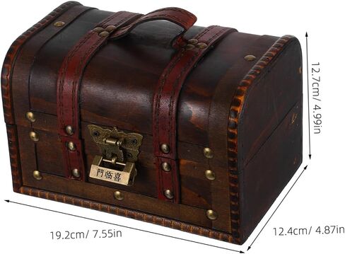PRETYZOOM Decorative Wood Storage Box with Lid for Keepsakes Efficient Organizer for Jewelry Small Items Dark Brown in Saudi Arabia