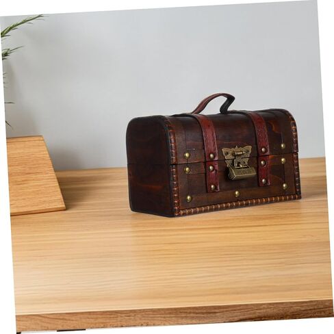 PRETYZOOM Decorative Wood Storage Box with Lid for Keepsakes Efficient Organizer for Jewelry Small Items Dark Brown in Saudi Arabia
