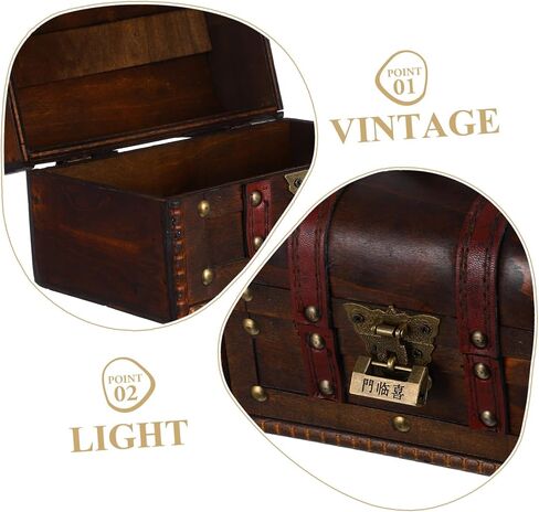 PRETYZOOM Decorative Wood Storage Box with Lid for Keepsakes Efficient Organizer for Jewelry Small Items Dark Brown in Saudi Arabia