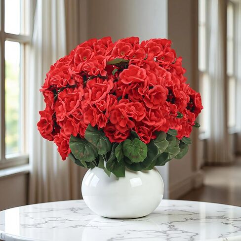6 حزم 14 "الأشعة فوق البنفسجية مقاوم للأشعة فوق البنفسجية الصراعي ال geranium زهور ، نباتات فو ، مزراعين في الهواء الطلق ، الشرفة ، الباب الأمامي ، حديقة ونافيل ديكور in Saudi Arabia