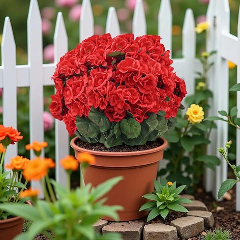 6 حزم 14 "الأشعة فوق البنفسجية مقاوم للأشعة فوق البنفسجية الصراعي ال geranium زهور ، نباتات فو ، مزراعين في الهواء الطلق ، الشرفة ، الباب الأمامي ، حديقة ونافيل ديكور in Saudi Arabia