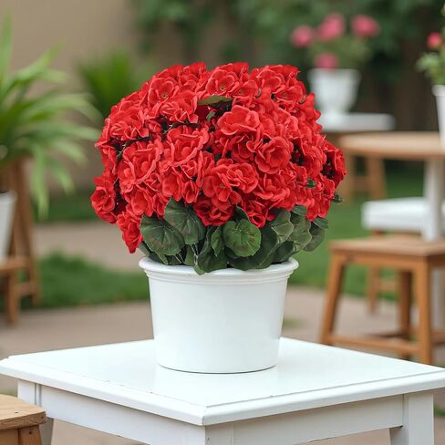6 حزم 14 "الأشعة فوق البنفسجية مقاوم للأشعة فوق البنفسجية الصراعي ال geranium زهور ، نباتات فو ، مزراعين في الهواء الطلق ، الشرفة ، الباب الأمامي ، حديقة ونافيل ديكور in Saudi Arabia