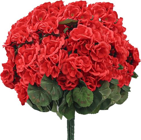 6 حزم 14 "الأشعة فوق البنفسجية مقاوم للأشعة فوق البنفسجية الصراعي ال geranium زهور ، نباتات فو ، مزراعين في الهواء الطلق ، الشرفة ، الباب الأمامي ، حديقة ونافيل ديكور in Saudi Arabia