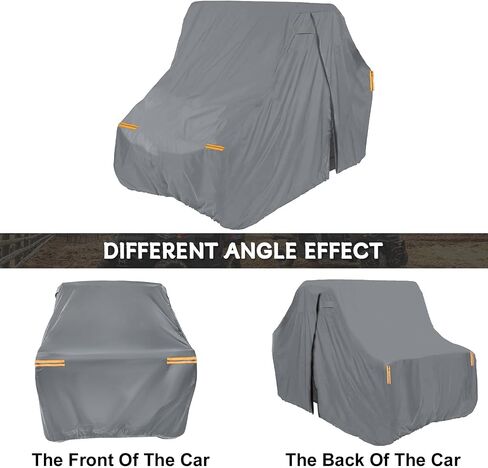 Waterproof UTV Cover Compatible with Kawasaki Mule, 6 Layers All Weather Cover with Air Vents, Door Zipper and Windproof Buckles and Bands for Rain Snow Dust Protection in Saudi Arabia