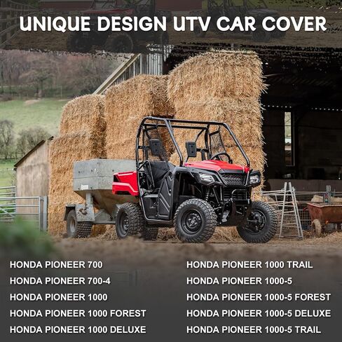 Waterproof UTV Cover Compatible with Kawasaki Mule, 6 Layers All Weather Cover with Air Vents, Door Zipper and Windproof Buckles and Bands for Rain Snow Dust Protection in Saudi Arabia