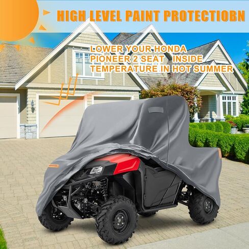 Waterproof UTV Cover Compatible with Kawasaki Mule, 6 Layers All Weather Cover with Air Vents, Door Zipper and Windproof Buckles and Bands for Rain Snow Dust Protection in Saudi Arabia