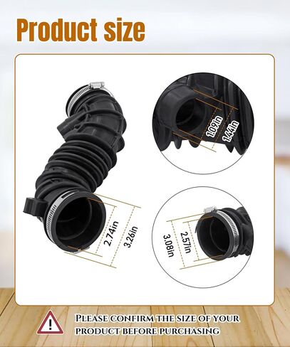 178810D120 Engine Air Intake Hose Fits For 2008 Toyota Corolla Sport Sedan、2005-2008 Toyota Corolla Ce Sedan、Le Sedan、S Sedan And 2005-2008 Toyota Matrix Base Wagon,Replaces 178810D120 696-711 in Saudi Arabia