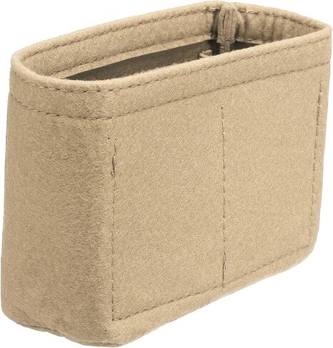 uxcell Purse Organizer Insert, Felt Portable Handbag Shaper Multiple Compartments Liner Pouch for Handbag Purse Tote Bag, 5.3" x 2" x 4", Beige in Saudi Arabia