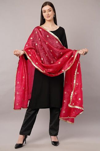 سحق dupatta على الحرير الفني ، شال خفيف الوزن ، وشاح ، غلاف in Kuwait