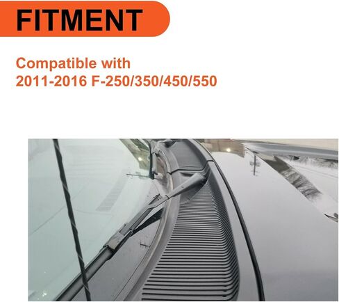 Ecotric Wiper Cowl Vent Grille Cover Cover Cover Attible مع 2011-2016 F250 F350 F450 F550 Black Clor in Saudi Arabia