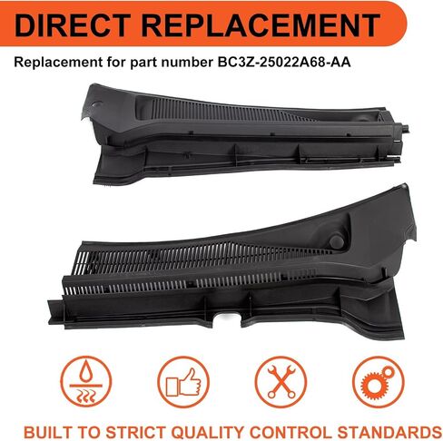 Ecotric Wiper Cowl Vent Grille Cover Cover Cover Attible مع 2011-2016 F250 F350 F450 F550 Black Clor in Saudi Arabia