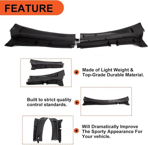 Ecotric Wiper Cowl Vent Grille Cover Cover Cover Attible مع 2011-2016 F250 F350 F450 F550 Black Clor in Saudi Arabia