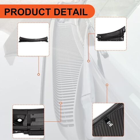 Ecotric Wiper Cowl Vent Grille Cover Cover Cover Attible مع 2011-2016 F250 F350 F450 F550 Black Clor in Saudi Arabia