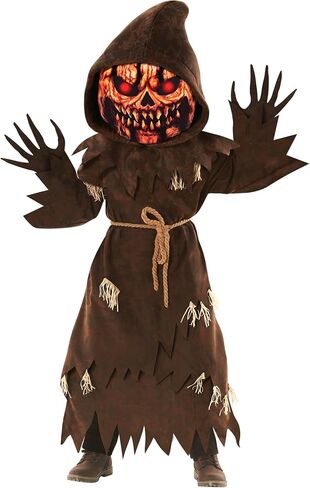 Morph Scary Pumpkin Costume With Pitchfork and Mask, Scary Halloween Costumes For Kids Pumpkin Costume Kids Reaper Costumes in Saudi Arabia
