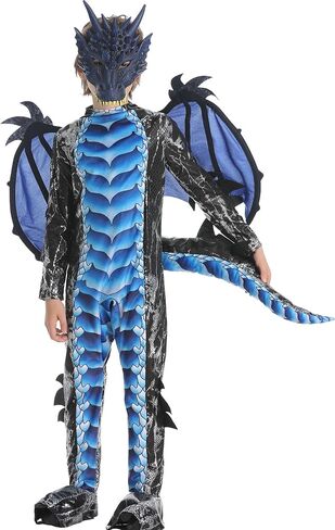 مجموعة أزياء Dragon Kids مع ذيل وقناع الأولاد هالوين تنين Dragon Cosplay لباس الملابس in Saudi Arabia