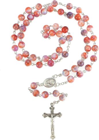 Catholic Rosary Beads for Women, Handmade Imitation Glass Pearl Rosary Necklace With Crucifix Cross, First Communion Gifts, Wall Crosses Christian Gifts in Saudi Arabia