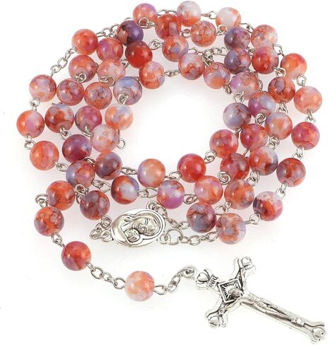 Catholic Rosary Beads for Women, Handmade Imitation Glass Pearl Rosary Necklace With Crucifix Cross, First Communion Gifts, Wall Crosses Christian Gifts in Saudi Arabia