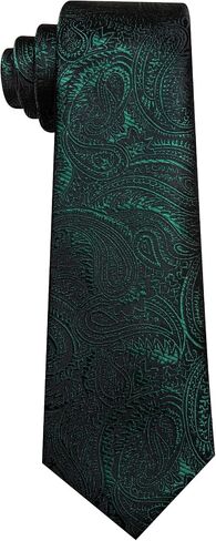 Barry.Wang Paisley Tie for Men Silk Woven Necktie and Tie Clip Set Wedding Party Business Formal in Saudi Arabia