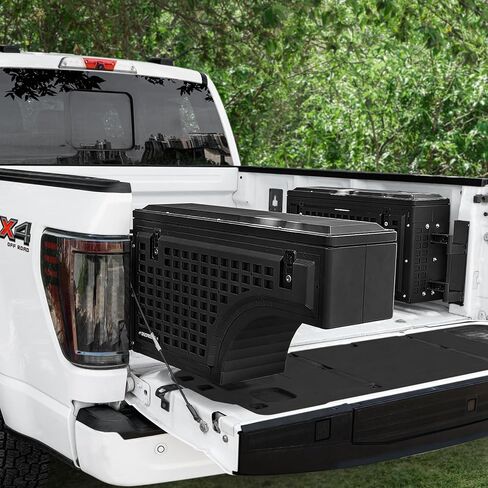 صندوق تخزين سرير الشاحنة-صندوق أدوات شاحنة للملحقات Molle ، صندوق شحن مع Lock for Ford F150 Accessories Fits Ford F150 2015-2024 ، Side Driver in Kuwait