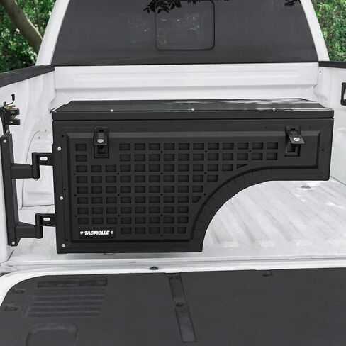 صندوق تخزين سرير الشاحنة-صندوق أدوات شاحنة للملحقات Molle ، صندوق شحن مع Lock for Ford F150 Accessories Fits Ford F150 2015-2024 ، Side Driver in Kuwait