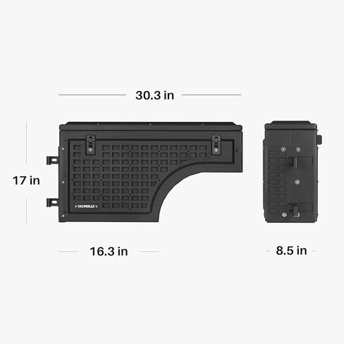 صندوق تخزين سرير الشاحنة-صندوق أدوات شاحنة للملحقات Molle ، صندوق شحن مع Lock for Ford F150 Accessories Fits Ford F150 2015-2024 ، Side Driver in Kuwait