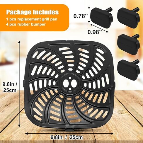 Air Fryer Accessories for Gourmia GAF798 GAF716 GAF778 7QT Air Fryer, Food Grade Nonstick 8.97''*8.97'' Air Fryer Replacement Parts Rack Tray Grill Pan Grill Plate Crisper Plate, Dishwasher Safe in Saudi Arabia
