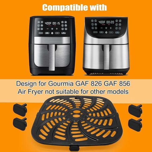 Air Fryer Accessories for Gourmia GAF798 GAF716 GAF778 7QT Air Fryer, Food Grade Nonstick 8.97''*8.97'' Air Fryer Replacement Parts Rack Tray Grill Pan Grill Plate Crisper Plate, Dishwasher Safe in Saudi Arabia