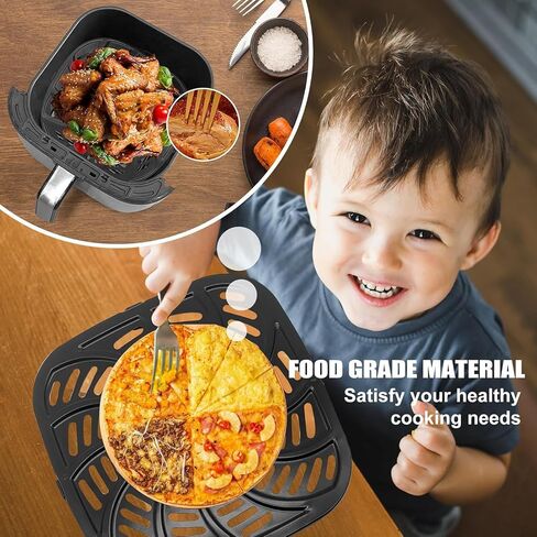 Air Fryer Accessories for Gourmia GAF798 GAF716 GAF778 7QT Air Fryer, Food Grade Nonstick 8.97''*8.97'' Air Fryer Replacement Parts Rack Tray Grill Pan Grill Plate Crisper Plate, Dishwasher Safe in Saudi Arabia
