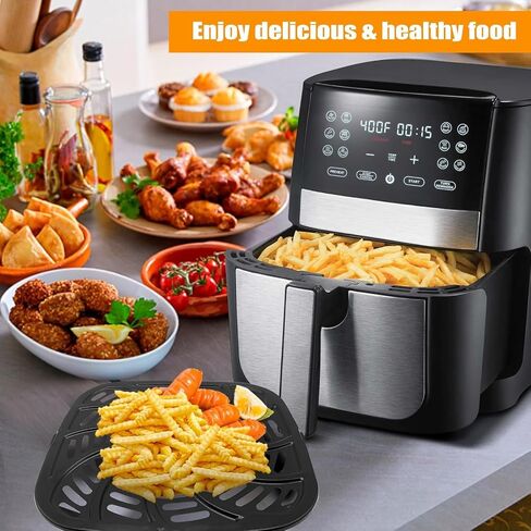 Air Fryer Accessories for Gourmia GAF798 GAF716 GAF778 7QT Air Fryer, Food Grade Nonstick 8.97''*8.97'' Air Fryer Replacement Parts Rack Tray Grill Pan Grill Plate Crisper Plate, Dishwasher Safe in Saudi Arabia