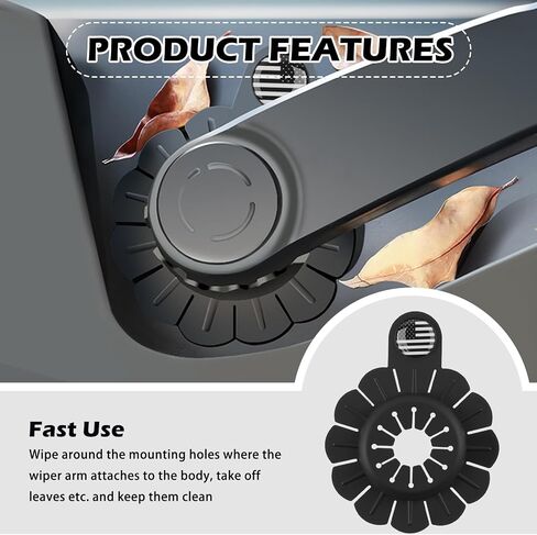 2PCS Car Wiper Arm Hole Cover with American Flag Icon,3-Dimensional Windshield Wiper Covers for Hole to Block Leaves & Decorate Car,Silicone Windshield Wipers Arm Holes Cover in Saudi Arabia