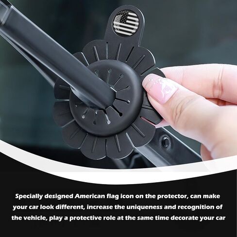 2PCS Car Wiper Arm Hole Cover with American Flag Icon,3-Dimensional Windshield Wiper Covers for Hole to Block Leaves & Decorate Car,Silicone Windshield Wipers Arm Holes Cover in Saudi Arabia
