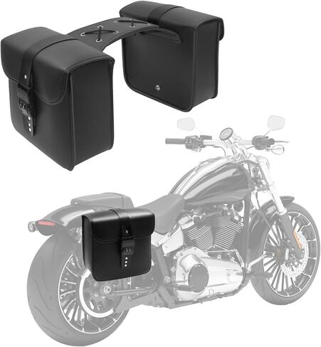 PU Leather Saddlebags Saddle Bags with Lock for Harley Sportster, Softail, Dyna, for Honda Shadow, for Yamaha V-Star, for Kawasaki Vulcan in Saudi Arabia