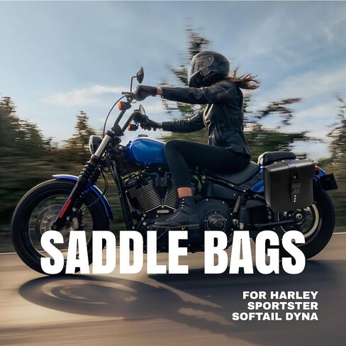 PU Leather Saddlebags Saddle Bags with Lock for Harley Sportster, Softail, Dyna, for Honda Shadow, for Yamaha V-Star, for Kawasaki Vulcan in Saudi Arabia