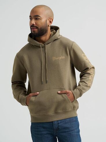 Wrangler Men's Blue Sleeve Logo Hoodie in Saudi Arabia