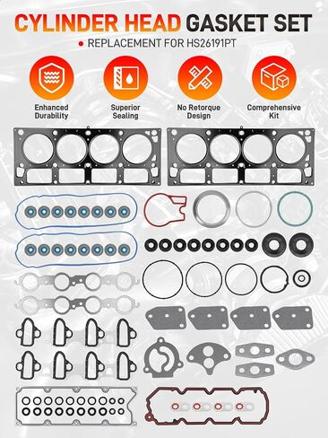 5.3 AFM DOD Lifters Respons Kit مع HS26191PT HEAD GASKETS & ES72220 HEAD BOLTS TET متوافقة مع 2007-2013 CHEVROLET CHEVY GMC BUICK ISUZU SAAB 5.3L استبدال AFM10448 12680871 12698945 12595365 in Kuwait