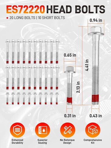 5.3 AFM DOD Lifters Respons Kit مع HS26191PT HEAD GASKETS & ES72220 HEAD BOLTS TET متوافقة مع 2007-2013 CHEVROLET CHEVY GMC BUICK ISUZU SAAB 5.3L استبدال AFM10448 12680871 12698945 12595365 in Kuwait