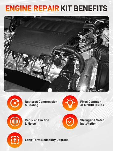 5.3 AFM DOD Lifters Respons Kit مع HS26191PT HEAD GASKETS & ES72220 HEAD BOLTS TET متوافقة مع 2007-2013 CHEVROLET CHEVY GMC BUICK ISUZU SAAB 5.3L استبدال AFM10448 12680871 12698945 12595365 in Kuwait