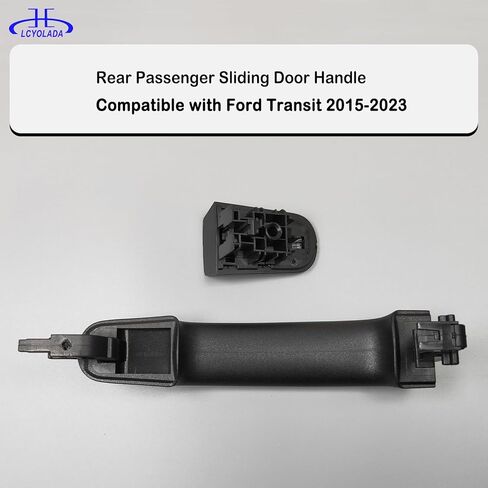 Exterior Rear Passenger Sliding Door Handle for 2015-2023 Ford Transit T150 T250 T350 Van, Replaces# BK2Z-6126604-A, BK2Z-61218B08-A, 97699, Textured Black in Saudi Arabia
