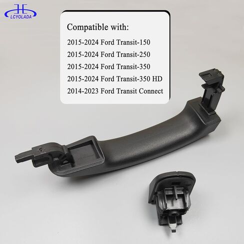 Exterior Rear Passenger Sliding Door Handle for 2015-2023 Ford Transit T150 T250 T350 Van, Replaces# BK2Z-6126604-A, BK2Z-61218B08-A, 97699, Textured Black in Saudi Arabia