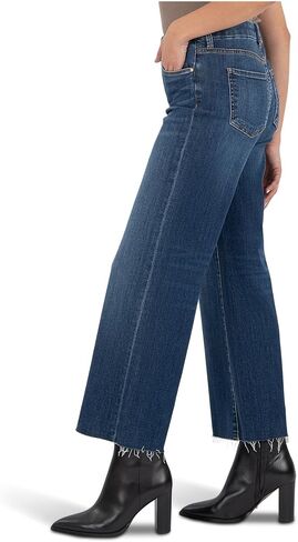 KUT from the Kloth Women's Petite Meg High Rise Fab Ab Wide Leg Raw Hem in Saudi Arabia