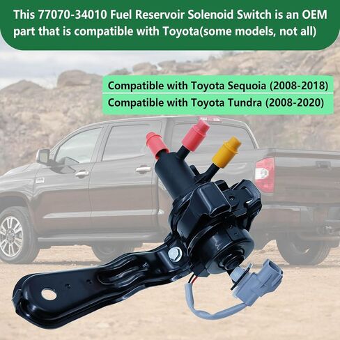 77070-34010 Fuel Tank Selector Valve Assembly with Hose for Toyota Tundra 2008–2020, Sequoia 2008–2018 – Replace 7707034010 – Fuel Reservoir Solenoid Switch in Saudi Arabia