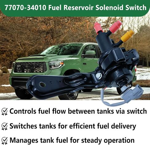 77070-34010 Fuel Tank Selector Valve Assembly with Hose for Toyota Tundra 2008–2020, Sequoia 2008–2018 – Replace 7707034010 – Fuel Reservoir Solenoid Switch in Saudi Arabia