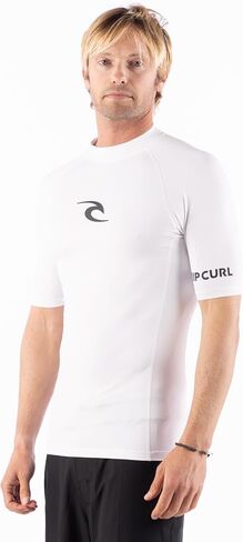 RIP Curl Men Men Sleeve Shorve Rashguard UPF 50+ حماية من أشعة الشمس قميصًا ، سترة طفح جلدي ضيقة in Saudi Arabia