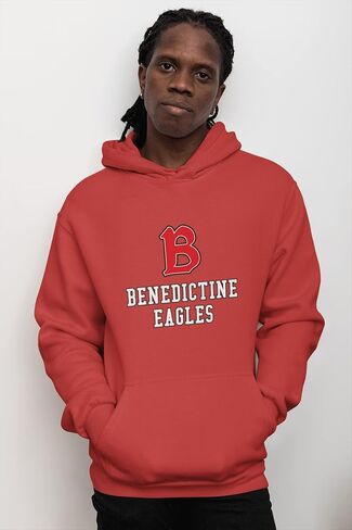 CreateMyTee | Benedictine University B Hooded Sweatshirt in Saudi Arabia