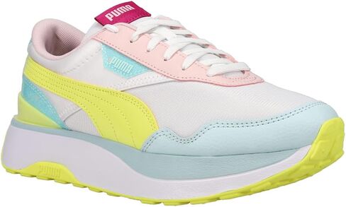 PUMA Kids Girls Cruise Rider P0p Gltch Lace Up Sneakers Shoes Casual - White in Saudi Arabia