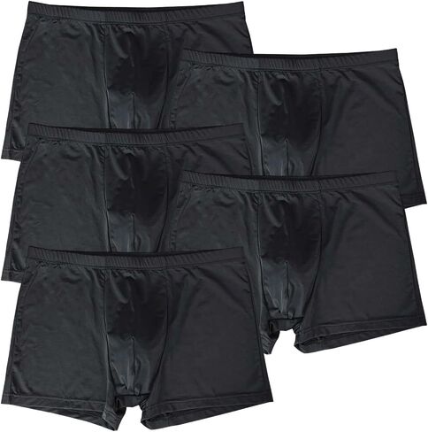 Safety Certification 5-Pack Boxer Briefs Men's Nylon Spandex Seamless Comfy Underwear Soft Stretchy(Color:Black B,Size:L/Large) in Saudi Arabia