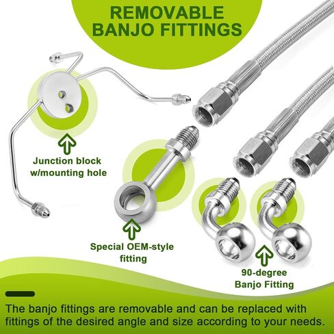 Mofun Throttle and Idle Cable Kit & Clutch Cable & Non-ABS Brake Line Compatible with Harley Touring Electra Glide without/Non-ABS 1996-2006, Fit 14" Handlebar, Chrome in Saudi Arabia