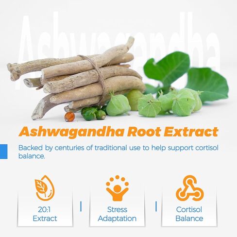 مكملات الكورتيزول 11 في 1 للنساء والرجال ، مخفض الكورتيزول والسموم مع المغنيسيوم ، أشواغاندا و L-theanine ، من أجل المزاج ، التركيز ، دعم النوم ، 120 كبسولة in Kuwait